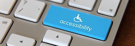 Accessibility logo on a keyboard